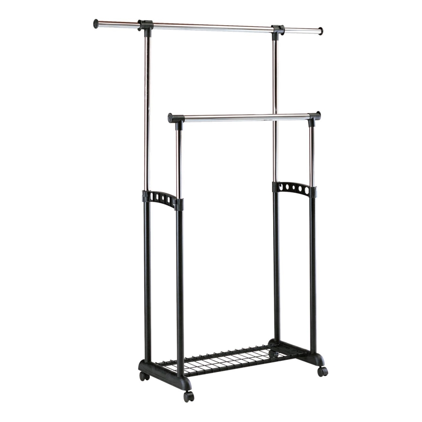 Siirrettävä metallinen ripustin 170x142 cm musta/kiiltävä kromi