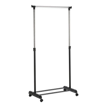 Siirrettävä metallinen ripustin 170x88 cm musta/kiiltävä kromi