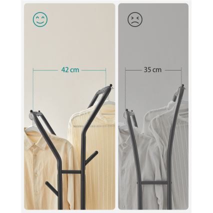 Siirrettävä seisova naulakko LINEA, musta