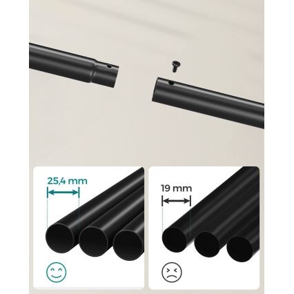 Siirrettävä seisova naulakko LINEA, musta