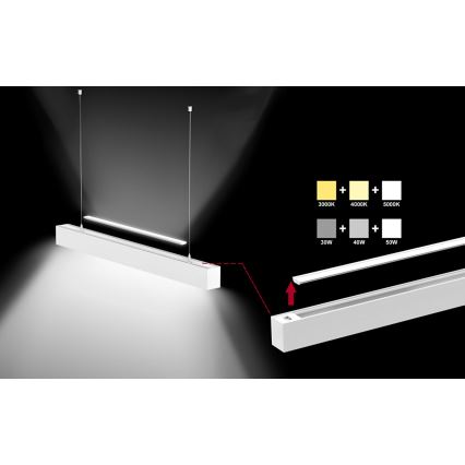 Sinclair - LED-kattovalaisin LSM LED/40W/230V 3000K/4000K/5000K 120 cm hopea