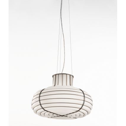 SIRU - Kattokruunu johdossa CHAPEAU 2xE14/40W/230V mattakromi/valkoinen Venetsialaista lasia