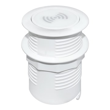 Sisäänrakennettu langaton laturi + USB A+C valkoinen
