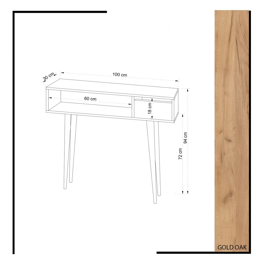 Sivupöytä KIOGI 94x100 cm valkoinen/beige