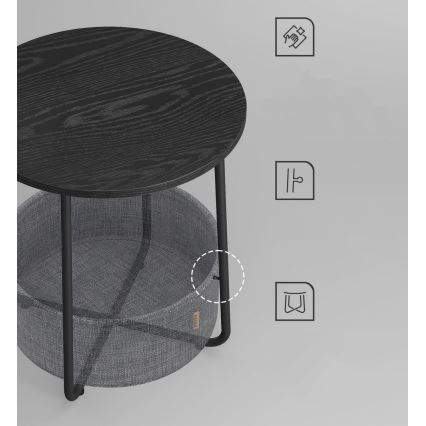 Sivupöytä NOIRA musta/harmaa