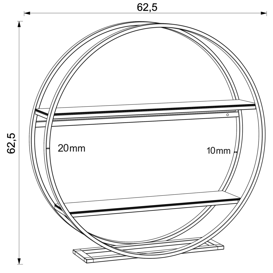 Sivupöytä SHELF halkaisija 62,5 cm tammi
