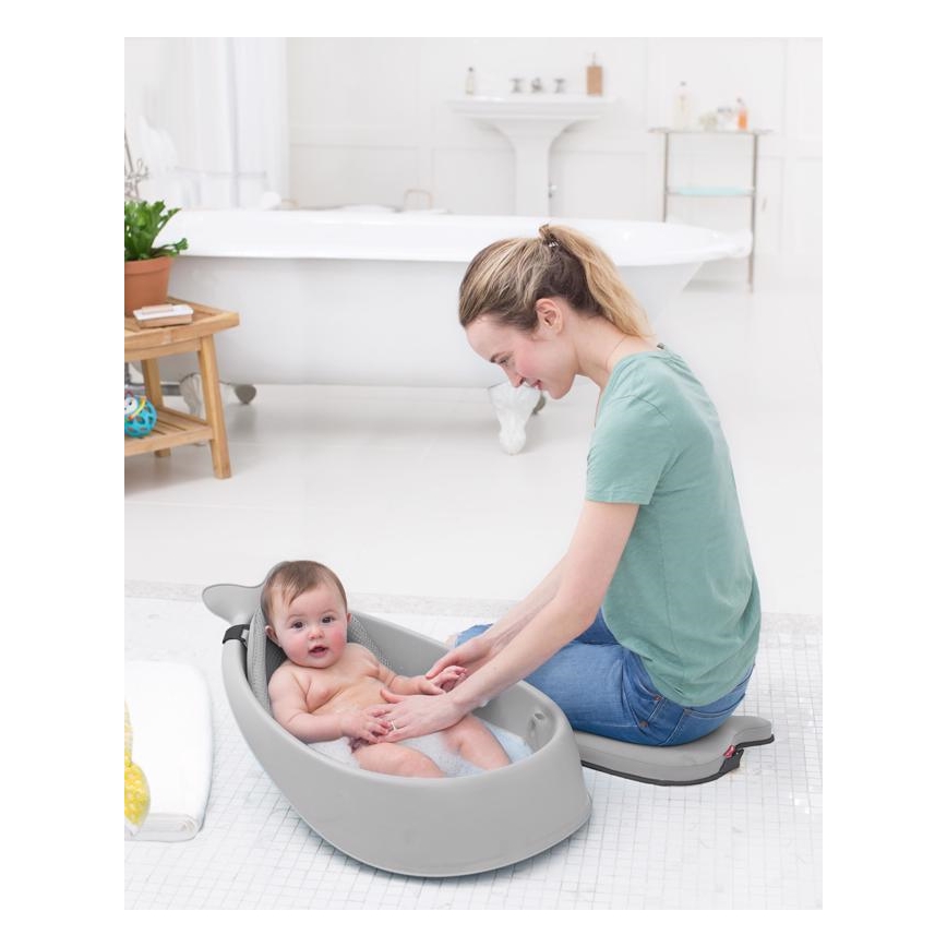 Skip Hop - Lasten kylpyamme ergonomisella MOBY 3 -alustalla harmaa