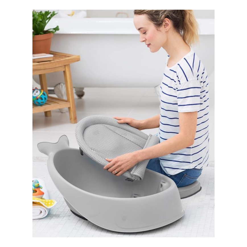 Skip Hop - Lasten kylpyamme ergonomisella MOBY 3 -alustalla harmaa