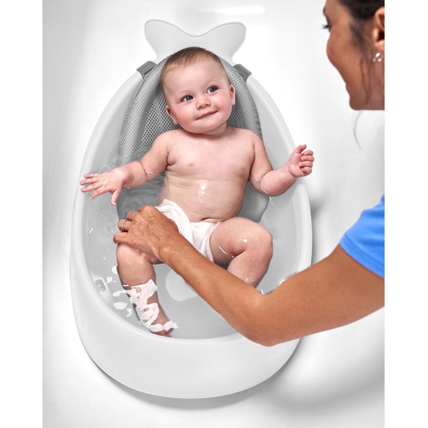 Skip Hop - Lasten kylpyamme ergonomisella MOBY 3 -alustalla valkoinen