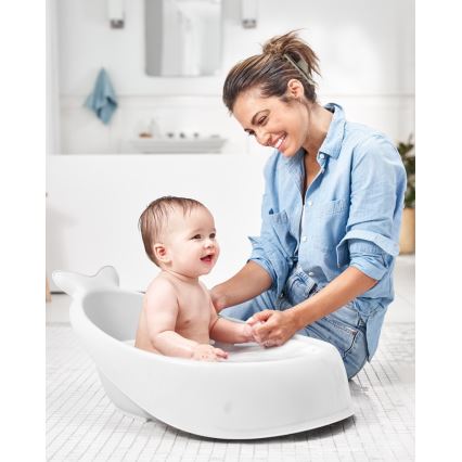 Skip Hop - Lasten kylpyamme ergonomisella MOBY 3 -alustalla valkoinen
