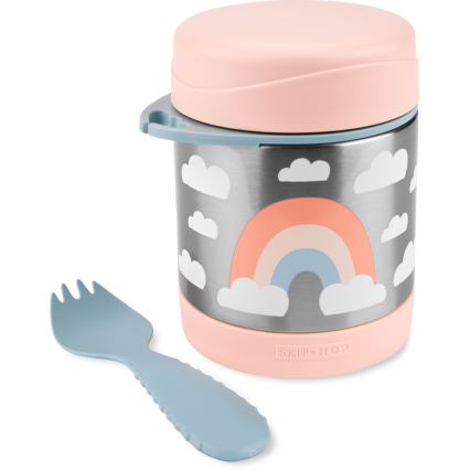 Skip Hop - Thermo ruokasäiliö lusikalla/haarukalla SPARK STYLE 325 ml sateenkaari