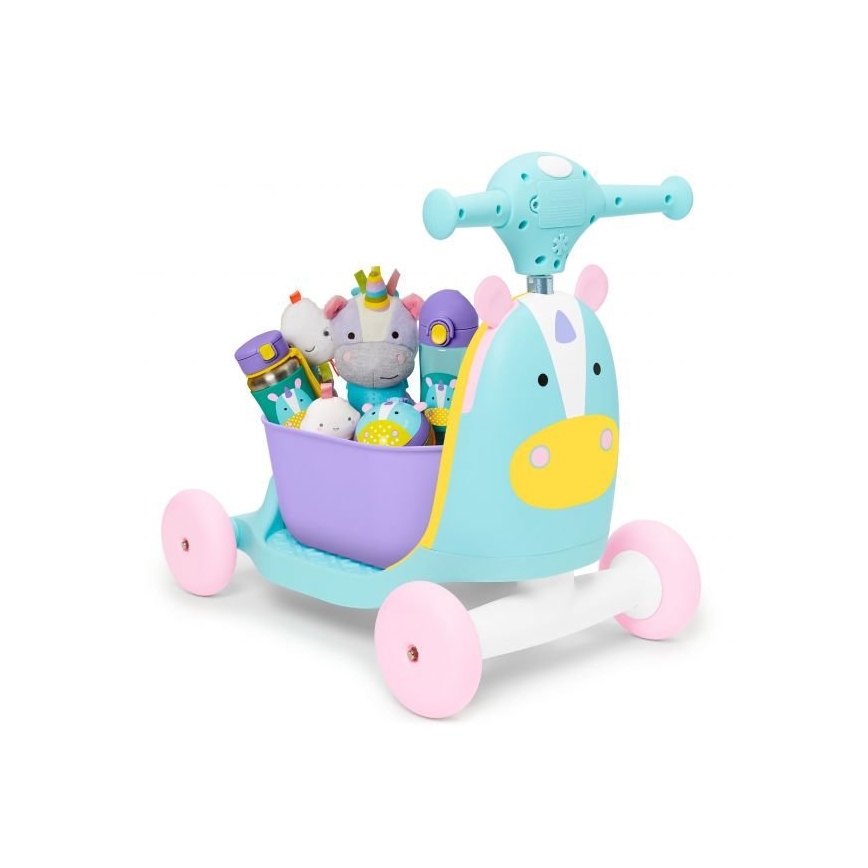 Skip Hop - Työntöpyörä 3in1 ZOO yksisarvinen 3xAAA