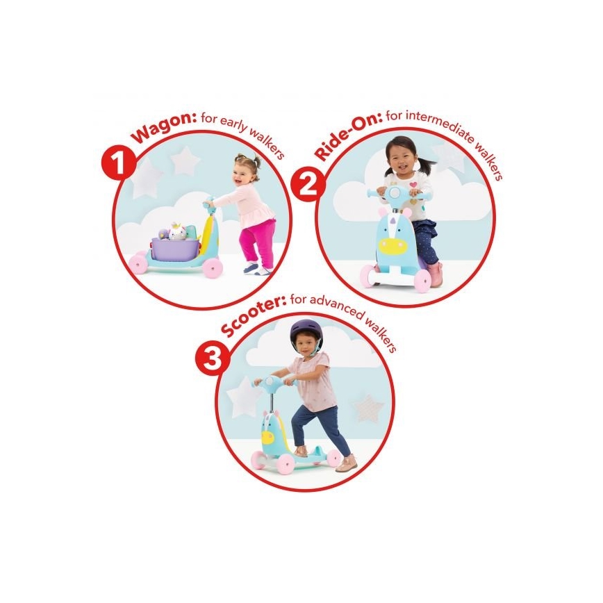 Skip Hop - Työntöpyörä 3in1 ZOO yksisarvinen