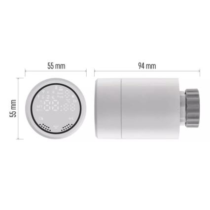 Smart termostaatinpää LCD-näytöllä GoSmart M30x1,5 2xAA/1,5V Tuya