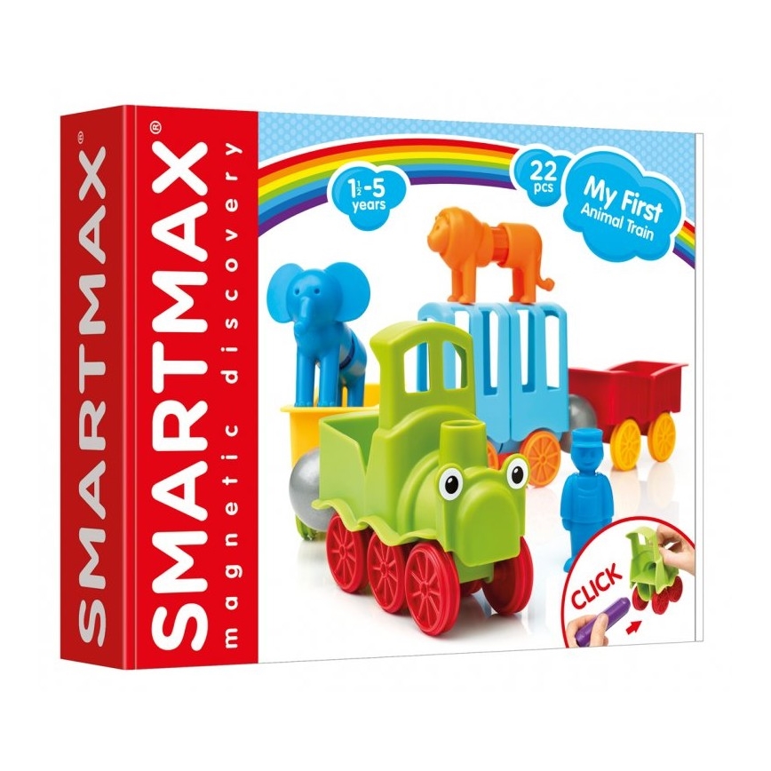 Smartmax - Magneettinen rakennussetti Ensimmäiseni juna 22 kpl