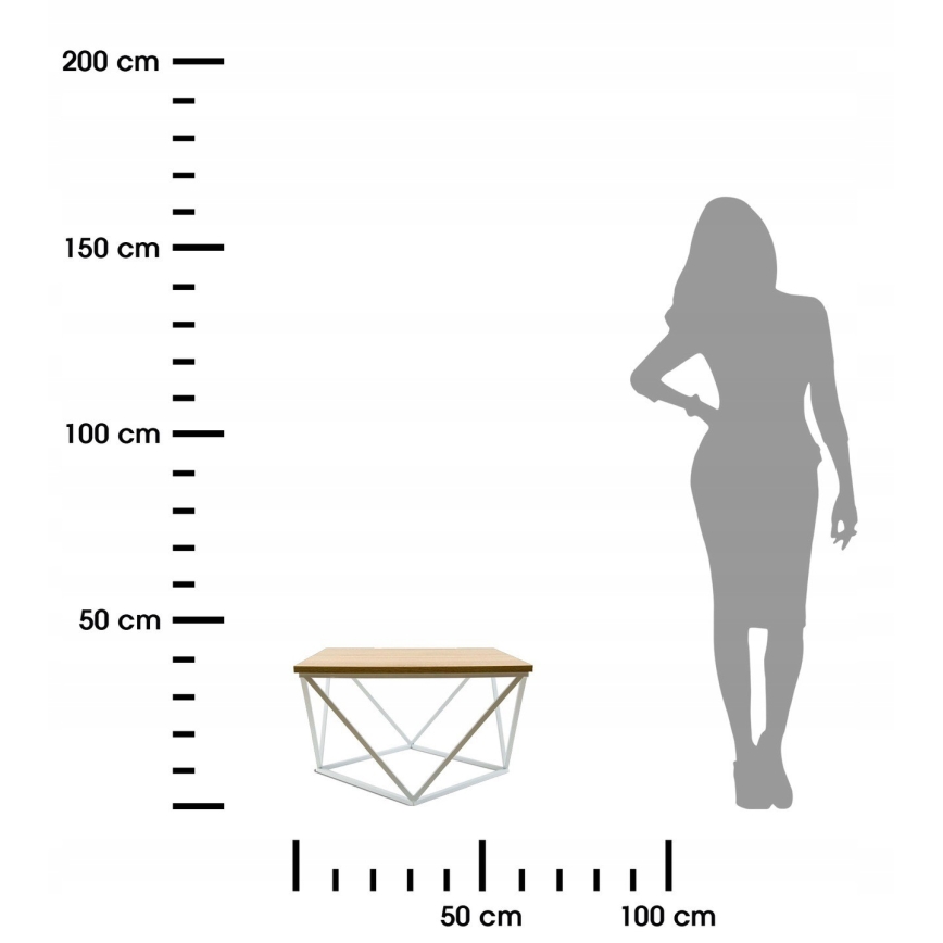 Sohvapöytä CURVED 60x60 cm valkoinen/beige