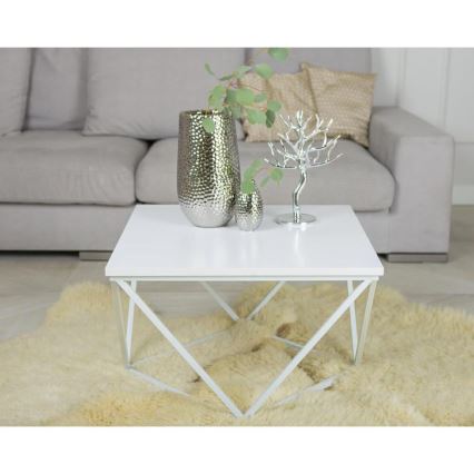 Sohvapöytä CURVED 60x60 cm valkoinen