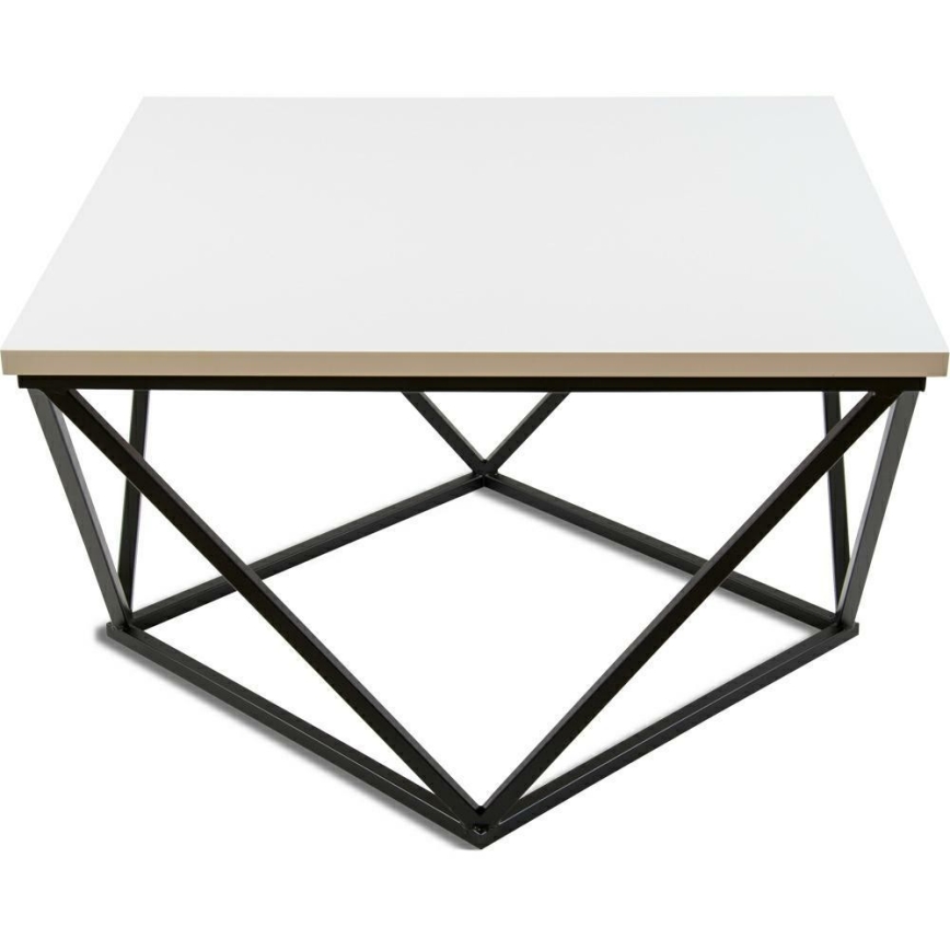 Sohvapöytä CURVED 62x62 cm musta/valkoinen
