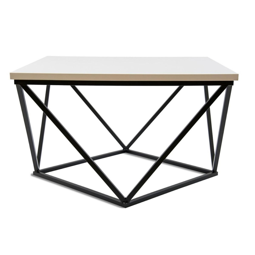 Sohvapöytä CURVED 62x62 cm musta/valkoinen