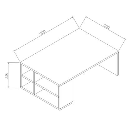 Sohvapöytä DEFNE 34x90 cm valkoinen/ruskea