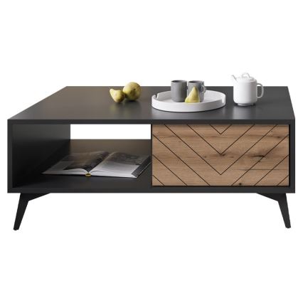 Sohvapöytä DIAMOND 40x104 cm musta/ruskea
