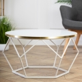 Sohvapöytä DIAMOND 40x70 cm kulta/valkoinen