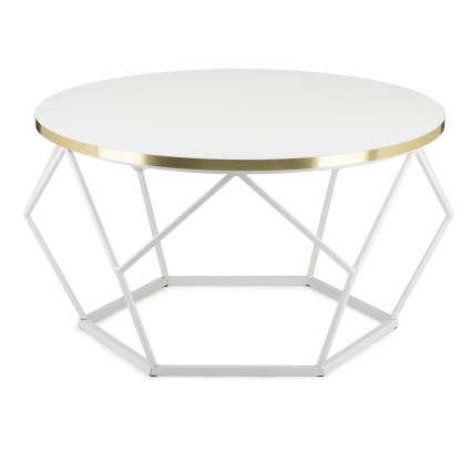 Sohvapöytä DIAMOND 40x70 cm kulta/valkoinen