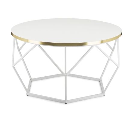 Sohvapöytä DIAMOND 40x70 cm kulta/valkoinen