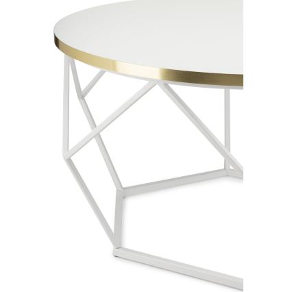 Sohvapöytä DIAMOND 40x70 cm kulta/valkoinen