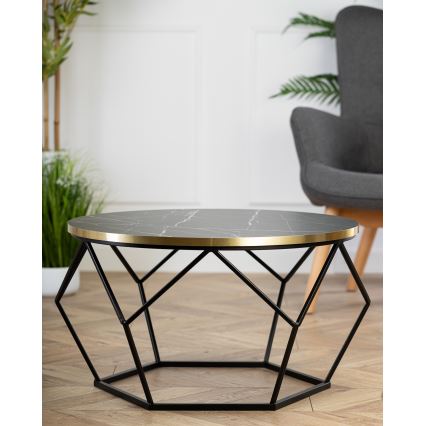 Sohvapöytä DIAMOND 40x70 cm musta/kulta