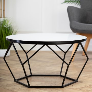 Sohvapöytä DIAMOND 40x70 cm valkoinen/musta