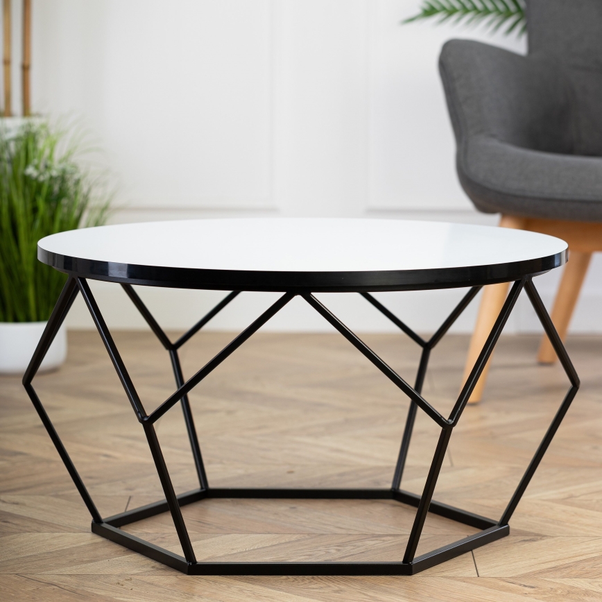 Sohvapöytä DIAMOND 40x70 cm valkoinen/musta