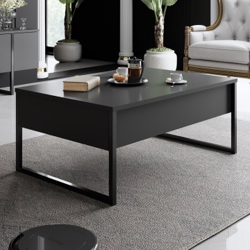 Sohvapöytä LUXE 40x90 cm antrasiitti/musta
