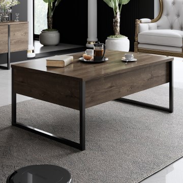 Sohvapöytä LUXE 40x90 cm saksanpähkinä/musta