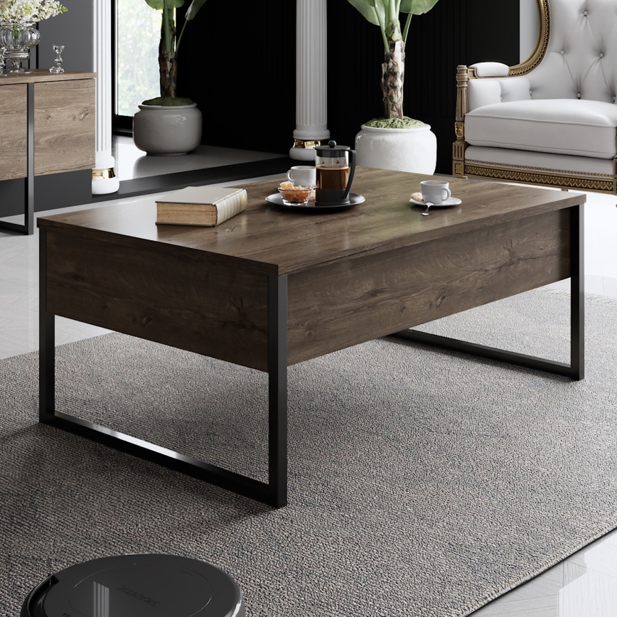 Sohvapöytä LUXE 40x90 cm saksanpähkinä/musta