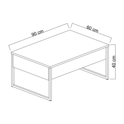 Sohvapöytä LUXE 40x90 cm saksanpähkinä/musta