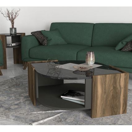 Sohvapöytä MARBEL 40x75 cm ruskea/musta