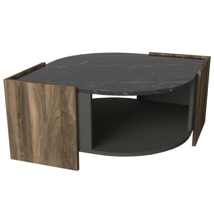 Sohvapöytä MARBEL 40x75 cm ruskea/musta