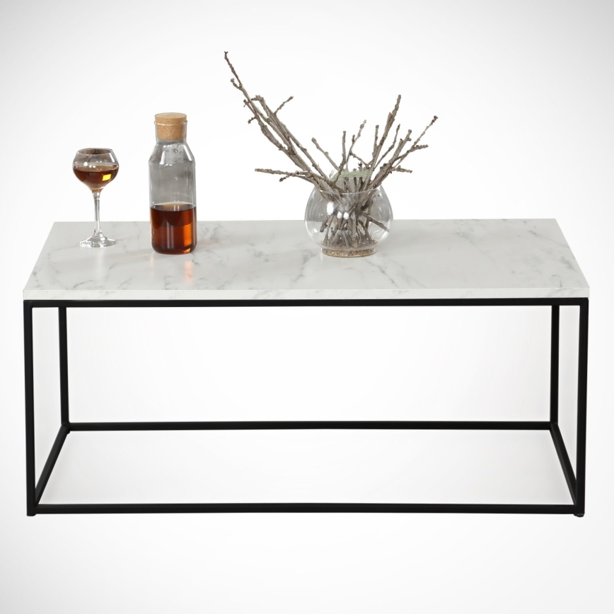 Sohvapöytä MARMO 43x95 cm musta/valkoinen
