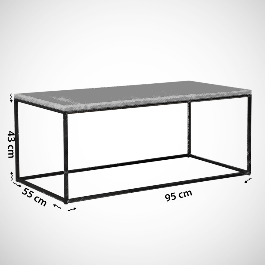 Sohvapöytä MARMO 43x95 cm musta/valkoinen
