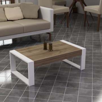 Sohvapöytä RETRO 40x90 cm valkoinen/ruskea