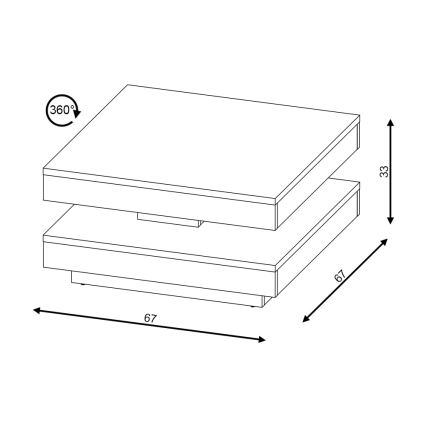 Sohvapöytä TIMO valkoinen/sonoma-tammi