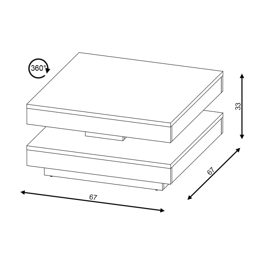 Sohvapöytä TIMO valkoinen/sonoma-tammi