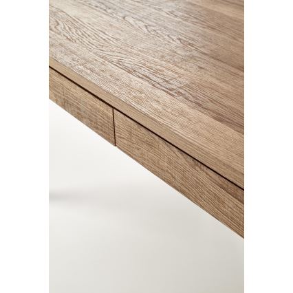 Sohvapöytä TULUZA 41x120 cm kultainen saksanpähkinä/musta