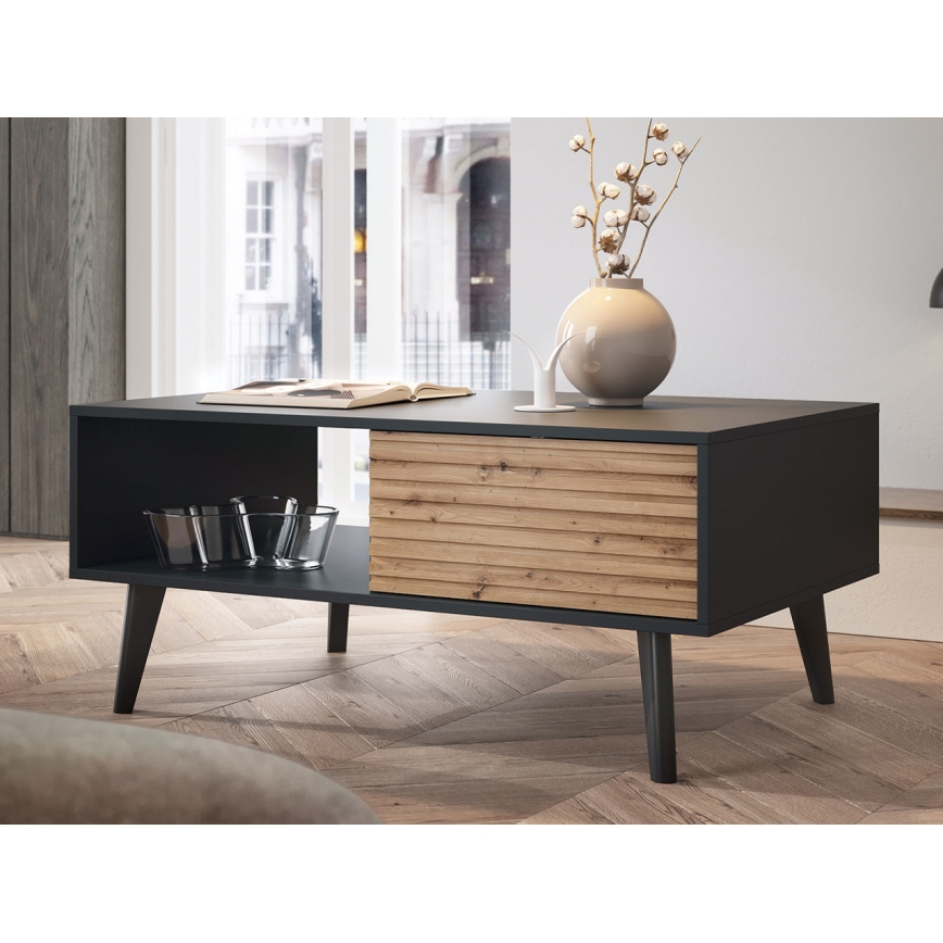 Sohvapöytä WILLOW 46x104 cm musta/ruskea