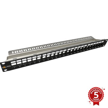 Solarix - 19" modulaari sileä patch panel 24 portit 1U