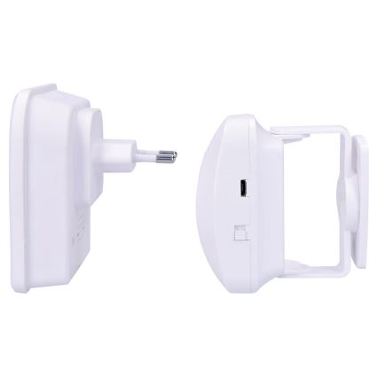 Hälytin 230V langattomalla liiketunnistimella 3xAAA/5V valkoinen