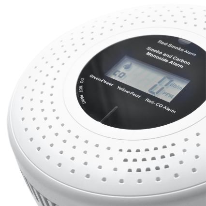Savu- ja häkäilmaisin LCD-näytöllä 2xAA