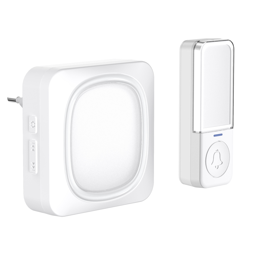 Langaton ovikello LED-valolla 230V IP56 valkoinen