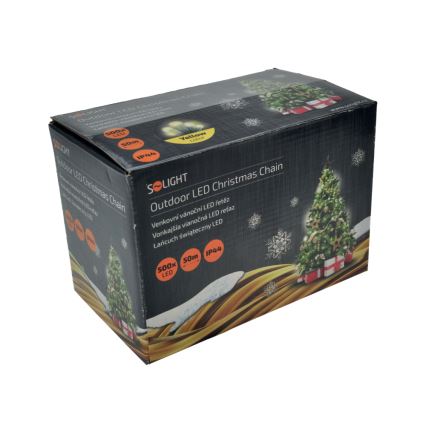 LED-ulkojouluketju 500xLED/8 toiminnot IP44 55m lämpimänvalkoinen